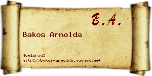Bakos Arnolda névjegykártya